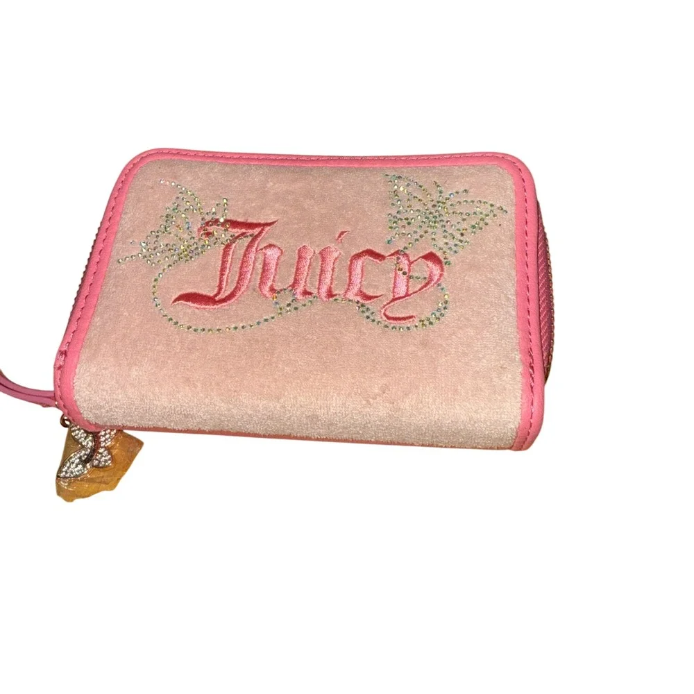 NWOT Juicy Couture Wallet Light‎ Pink Terry Cloth Logo Handbag Cardholder Wallet